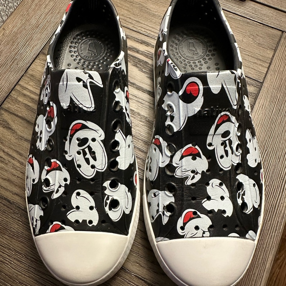 Native Black and White Slip-On Sneakers